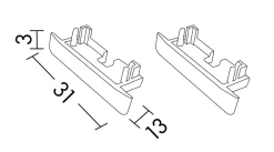 Strisce Led-Selezionato da Mazzolaluce Tappi di chiusura in plastica 2pz per profilo da incasso strip led
