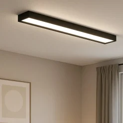 Plafoniere Moderne-Linea Light Tara plafoniera led 3000k nera ip40 rettangolare