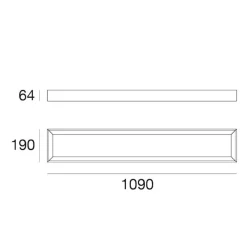 Plafoniere Moderne-Linea Light Tara plafoniera led 3000k nera ip40 rettangolare