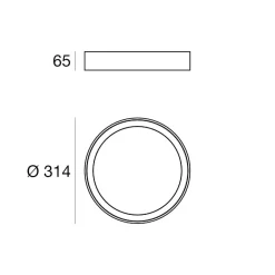Plafoniere Moderne-Linea Light Tara plafoniera tonda led 3000k nero ip40