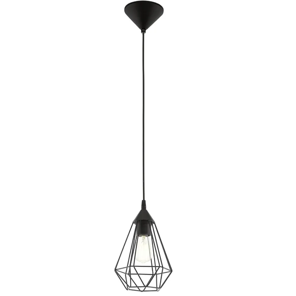 Lampade A Sospensione-Eglo Tarbes lampada a sospensione metallo nera