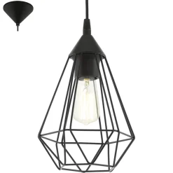 Lampade A Sospensione-Eglo Tarbes lampada a sospensione metallo nera