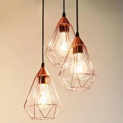 Lampadari Moderni-Eglo Tarbes lampadario moderno rame per soggiorno