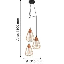 Lampadari Moderni-Eglo Tarbes lampadario moderno rame per soggiorno