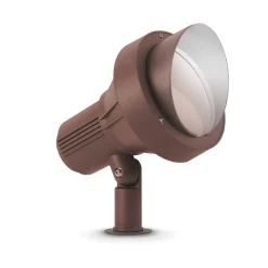 Faretti Da Esterno-Ideal Lux Terra pr1 big faretto con picchetto da esterno marrone orientabile e27 ip65