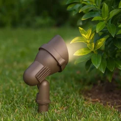 Faretti Da Esterno-Ideal Lux Terra pr1 small piccolo faretto con picchetto per giardino marrone ip65