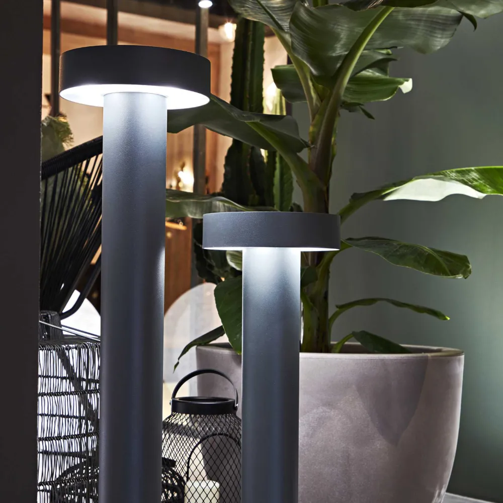 Lampioni Da Giardino-Ideal Lux Tesla pt4 h80 paletto da giardino 80cm antracite ip44
