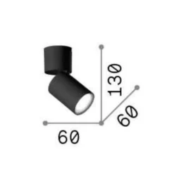 Applique Da Parete-Ideal Lux Toby pl1 applique cilindro bianco orientabile