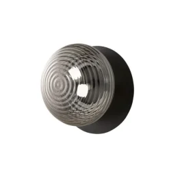 Applique Da Parete-Ondaluce Tondo lampade da parete soffitto nero sfera vetro fume