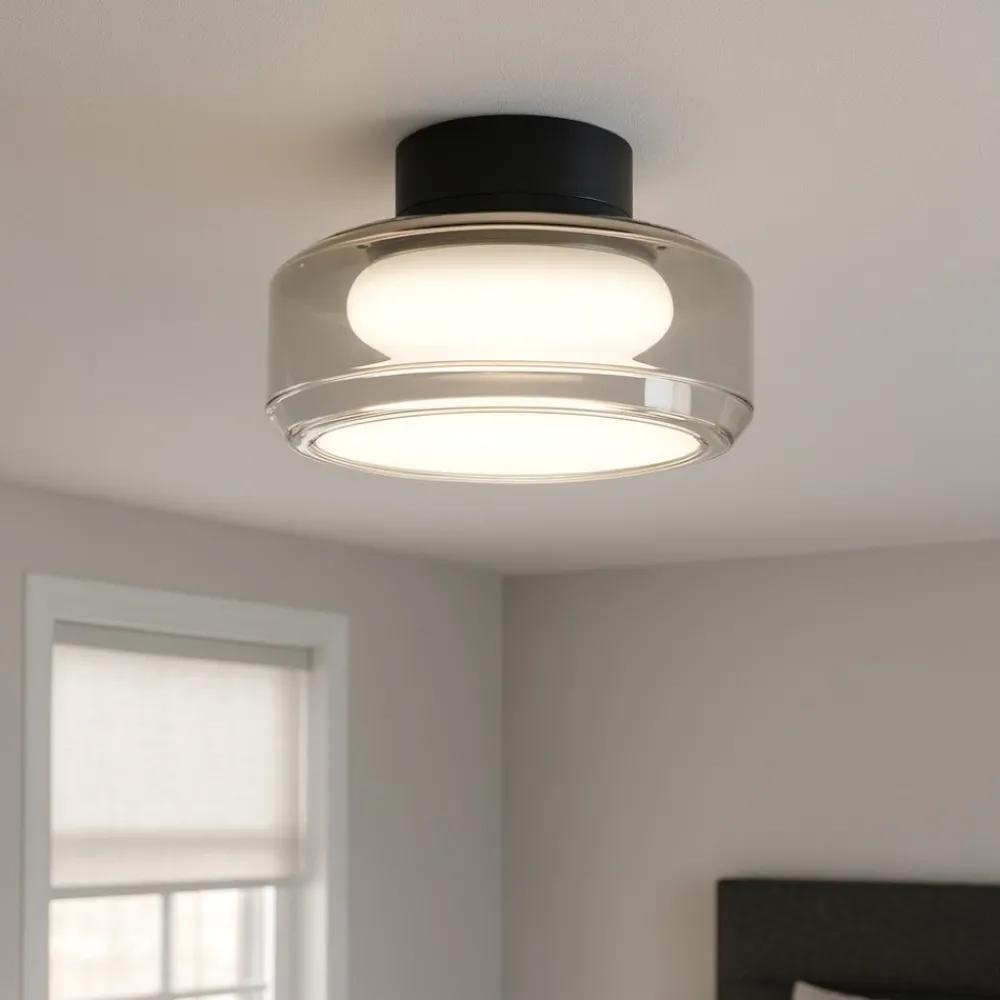 Plafoniere Moderne-Ideal Lux Topico pl d25 plafoniera led 3000k con vetro fume