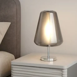 Abat Jour-Top Light Toplight abat-jour da comodino vetro fume moderna