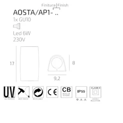 Applique Da Esterno-Top Light aosta applique da esterno grigia ip55