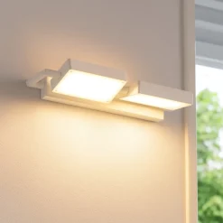Applique Da Parete-Top Light Toplight applique bianca 2 luci led 38w 3000k 4000k orientabile