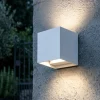 Applique Da Esterno-Top Light applique cubo da parete per esterno perth bianco led cct