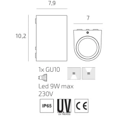 Applique Da Esterno-Top Light applique da esterno lione bianca ip65