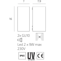 Applique Da Esterno-Top Light applique da esterno atene nera moderna ip65
