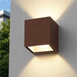 Applique Da Esterno-Top Light applique da esterno spa cubo corten moderna ip54