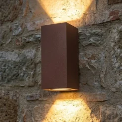Applique Da Esterno-Top Light applique da esterno atene corten parallelepipedo moderno