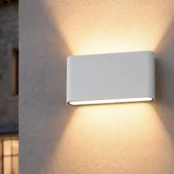 Applique Da Esterno-Top Light applique da esterno lima bianca rettangolare led 10w cct