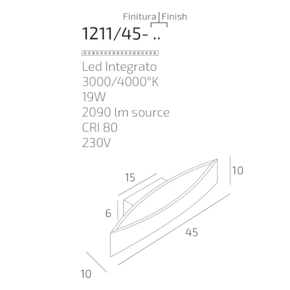 Applique Da Parete-Top Light applique da parete eye sabbia led 19w design curvo