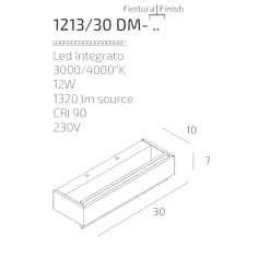 Applique Da Parete-Top Light applique moderna bios argento 12w 3000k 4000k