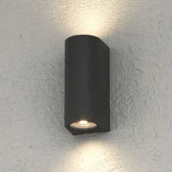 Applique Da Esterno-Top Light applique per esterno balcone lione moderna nera ip65