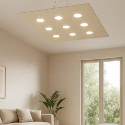 Lampadari Moderni-Top Light Toplight area lampadario quadrato sabbia per salone moderno