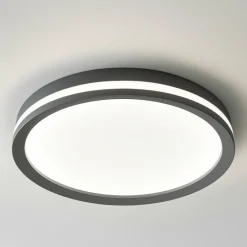 Plafoniere Moderne-Top Light area plafoniera da ufficio moderno rotonda antracite led biemissione 37w cct