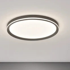 Plafoniere Moderne-Top Light area plafoniera moderna rotonda antracite led 44w cct per cucina
