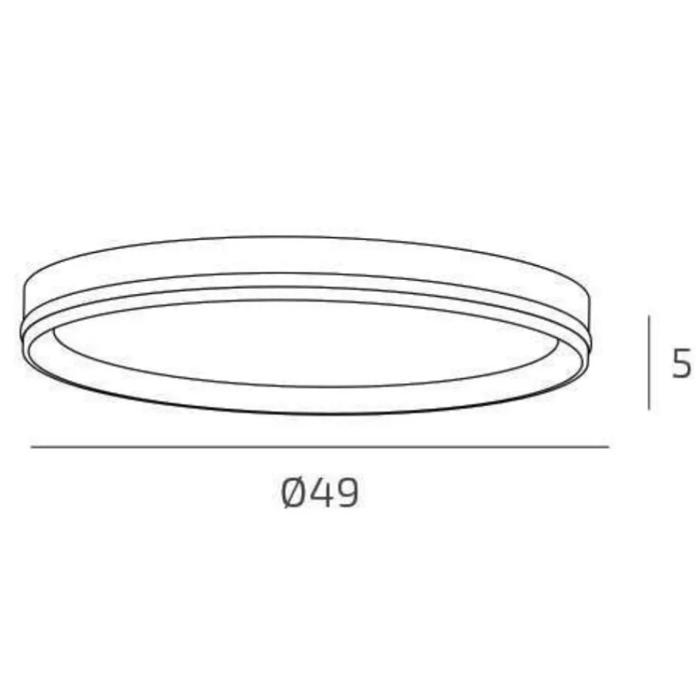 Plafoniere Moderne-Top Light area plafoniera moderna rotonda antracite led 44w cct per cucina