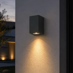 Applique Da Esterno-Top Light atene applique da esterno nera parallelepipedo moderno ip65