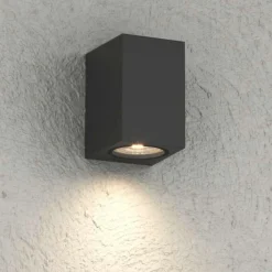 Applique Da Esterno-Top Light atene applique da esterno nera parallelepipedo moderno ip65