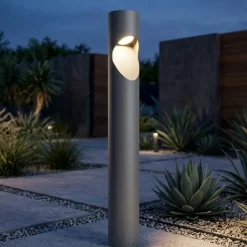 Lampioni Da Giardino-Top Light belize lampione palo da esterno moderno antracite led 12w 3000k ip54