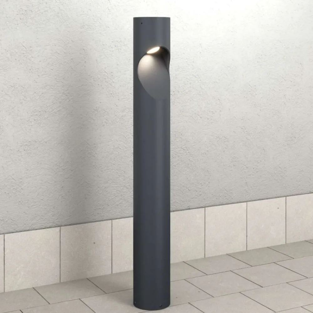 Lampioni Da Giardino-Top Light belize lampione palo da esterno moderno antracite led 12w 3000k ip54