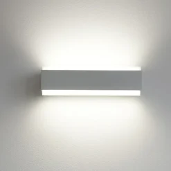 Applique Da Parete-Top Light bios dm applique led moderna rettangolare grigia