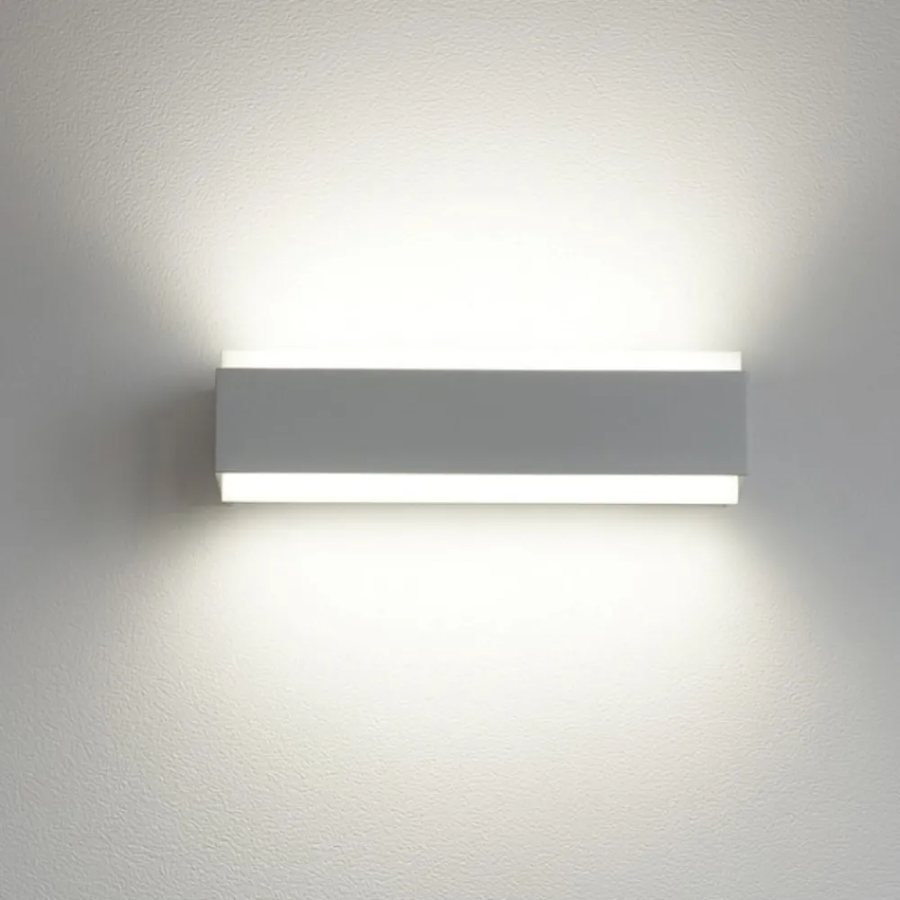 Applique Da Parete-Top Light bios dm applique led moderna rettangolare grigia