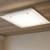 Plafoniere Moderne-Top Light Toplight brick plafoniera per camera da letto quadrata in vetro bianco