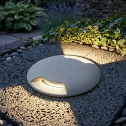 Faretti Da Esterno-Top Light capri grigio faretto rotondo da esterno per incasso pavimento calpestabile ip67