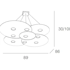Lampadari Moderni-Top Light Toplight cloud grigio lampadario moderno per soggiorno