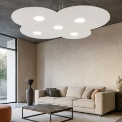 Lampadari Moderni-Top Light cloud lampadario moderno bianco 5 luci gx53 led per soggiorno