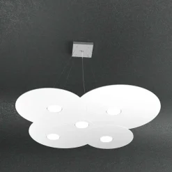 Lampadari Moderni-Top Light cloud lampadario moderno bianco 5 luci gx53 led per soggiorno