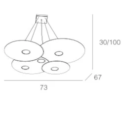 Lampadari Moderni-Top Light cloud lampadario moderno bianco 5 luci gx53 led per soggiorno