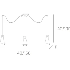 Lampadari Cucina-Top Light Toplight cone lampadario per isola cucina 3 luci