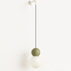Applique Da Parete-Top Light cottage applique moderna pendente da soggiorno sfera vetro bianco e verde