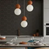 Lampadari Cucina-Top Light cottage lampadario da cucina moderna 3 luci sfere rosse