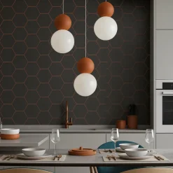 Lampadari Cucina-Top Light cottage lampadario da cucina moderna 3 luci sfere rosse