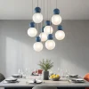 Lampadari Moderni-Top Light cottage lampadario moderno 8 sfere blu per soggiorno