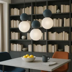 Lampadari Moderni-Top Light cottage lampadario moderno 3 luci sfere blu per tavolo soggiorno