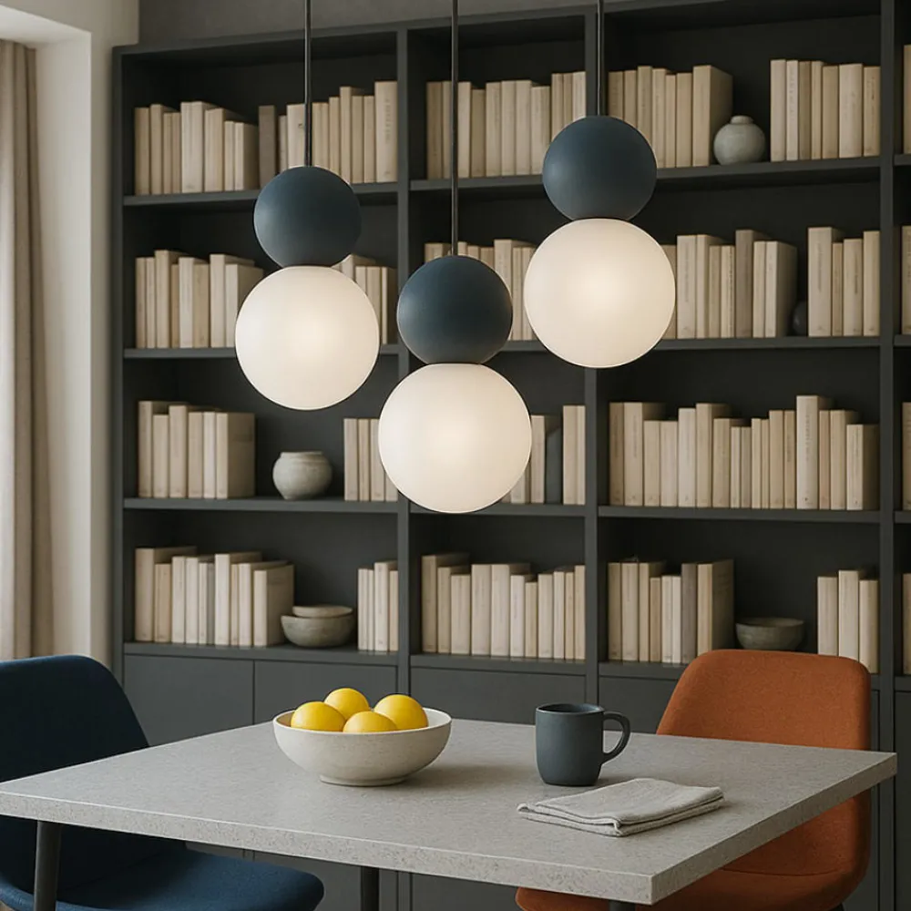 Lampadari Moderni-Top Light cottage lampadario moderno 3 luci sfere blu per tavolo soggiorno