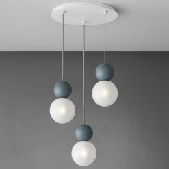 Lampadari Moderni-Top Light cottage lampadario moderno 3 luci sfere blu per tavolo soggiorno